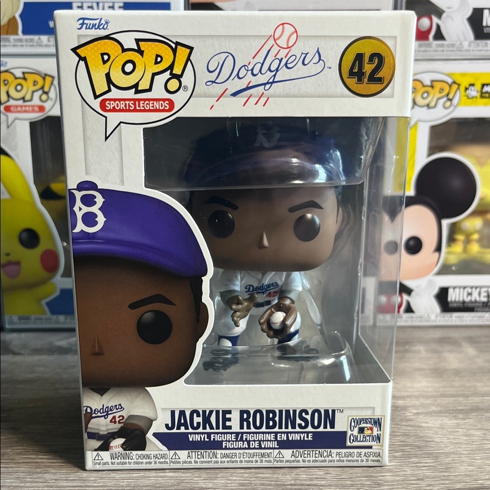 Funko Pop! Jackie Robinson Dodgers Figure - Blue and White